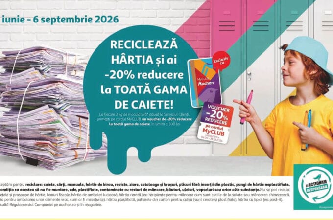 campanie reciclare auchan reducere caiete