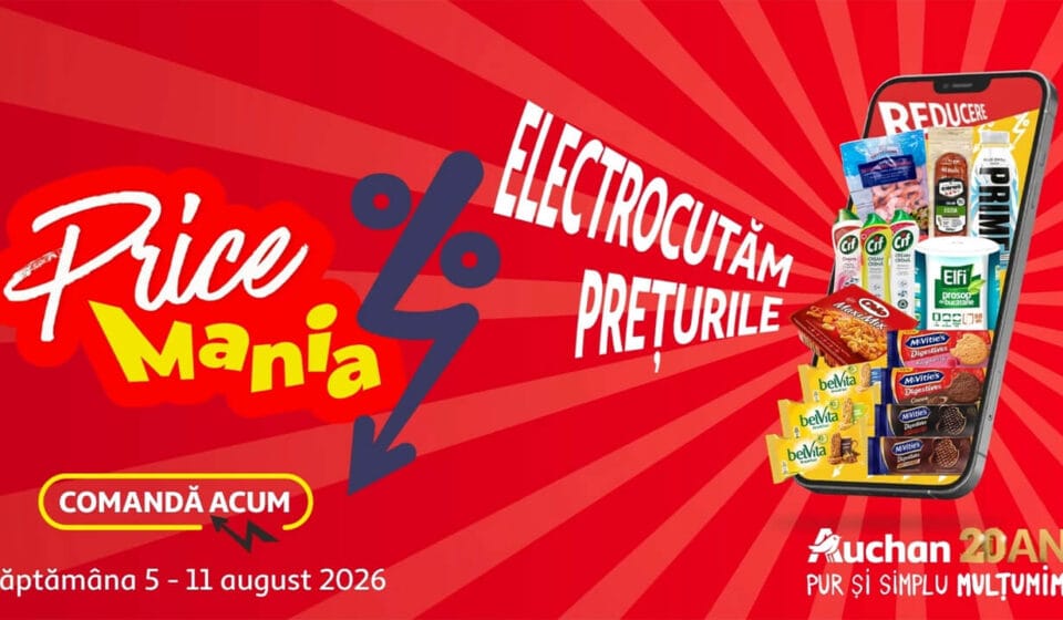 Auchan Price Mania dă startul ofertele de top din 5-11 august 2026 Auchan Price Mania 5-11 august 2026