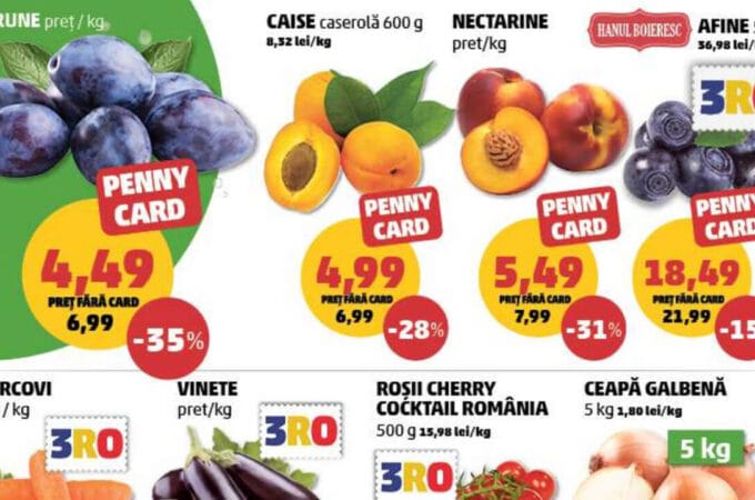 Catalog Penny 19 august 2026: Reduceri mari la fructe, legume proaspete și deserturi răcoritoare Catalog Penny 19 august 2026 fructe legume