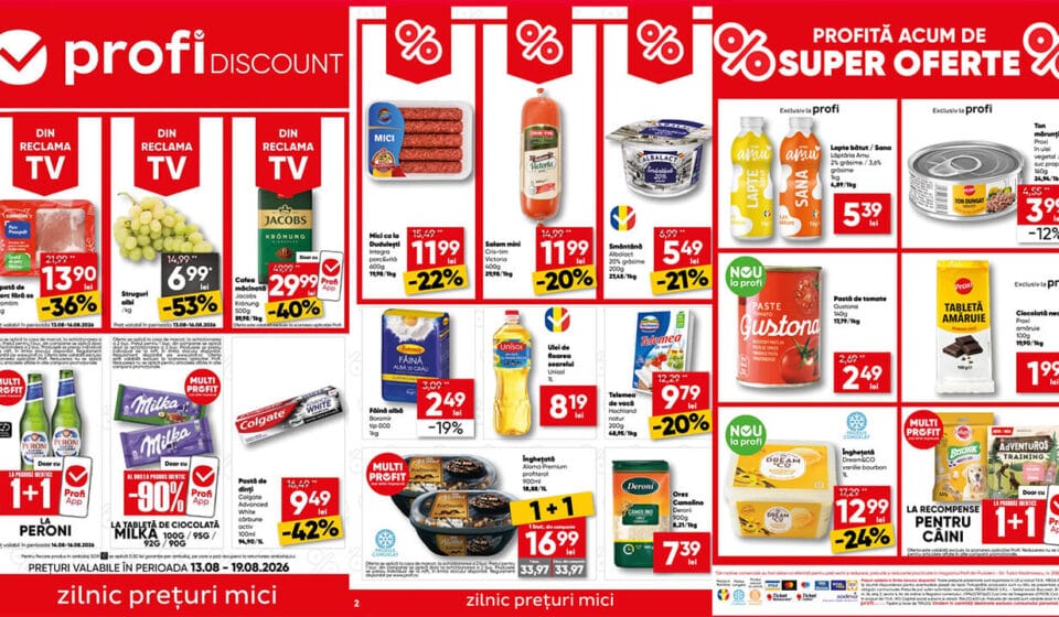 Oferte Azi la Profi din 13 August 2026: Super Reduceri și Promoții Exclusive în Noul Catalog Oferte Azi la Profi din 13 August 2026