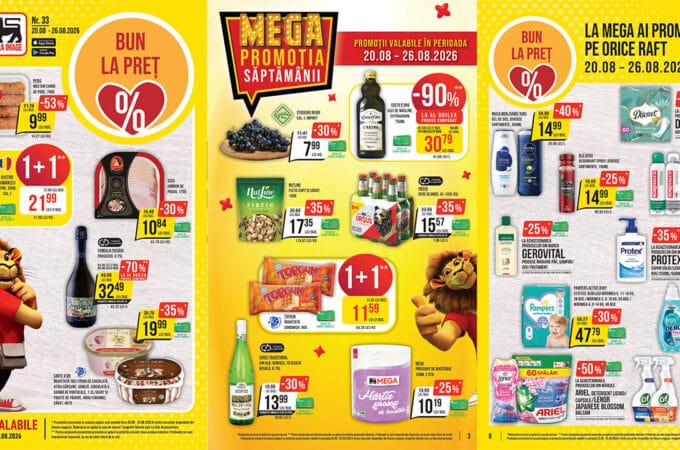 Oferte de neratat în noul catalog Mega Image din 20 august 2026: Reduceri masive la alimente și produse de top Oferte catalog Mega Image 20 august 2026