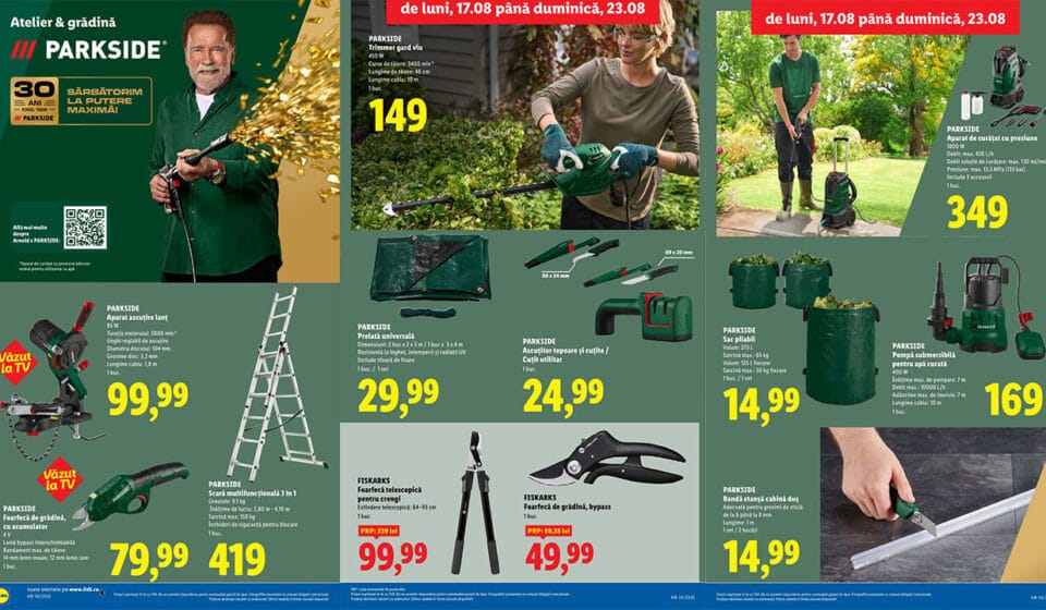 Scule Parkside la reducere în următorul catalog Lidl din 17 august 2026: Oferte de neratat pentru atelier și grădină Scule Parkside catalog Lidl din 17 august 2026
