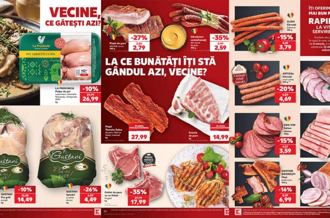 Super reduceri la carne de porc și mezeluri în noul catalog Kaufland din 19 august 2026 carne de porc și mezeluri în noul catalog Kaufland din 19 august 2026