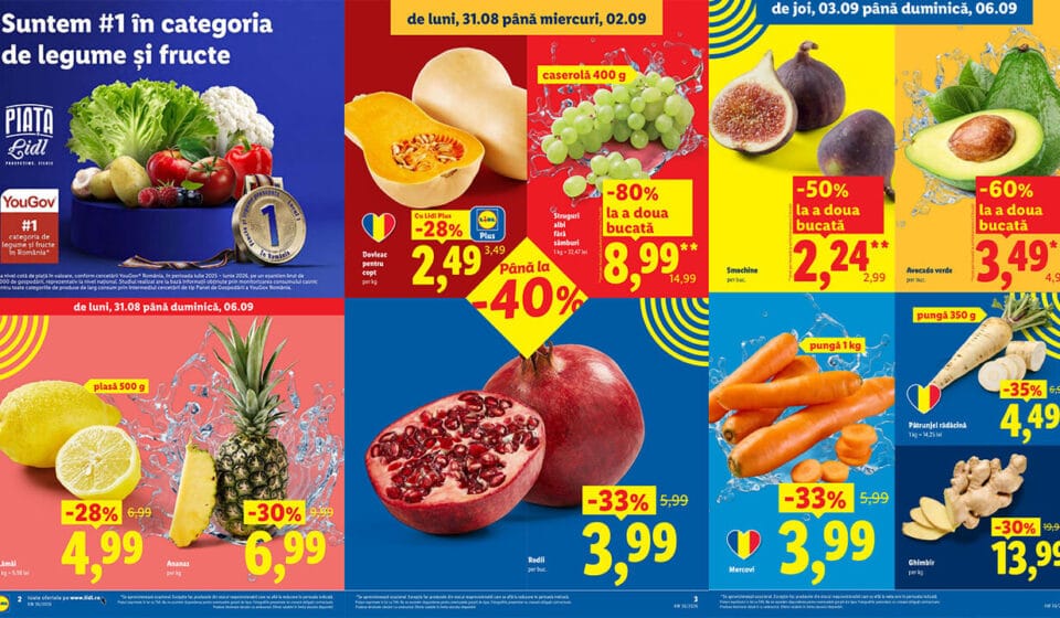 catalog Lidl 31 august 2026 oferte fructe și legume