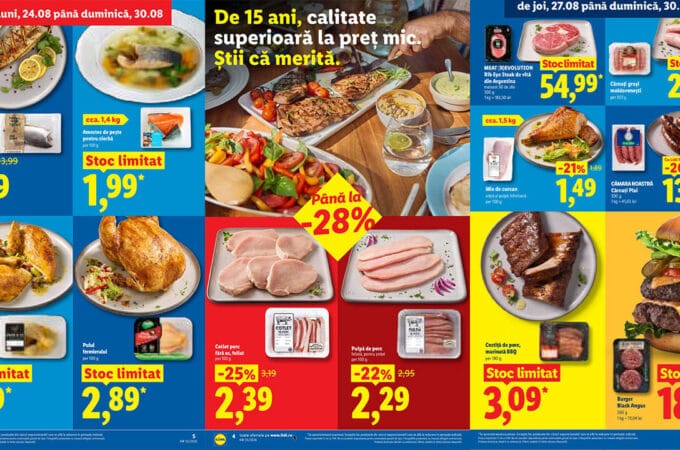 Noul catalog Lidl din 24 august 2026: Reduceri mari la carne și mezeluri pentru masa întregii familii catalog Lidl din 24 august 2026 Reduceri mari la carne și mezeluri