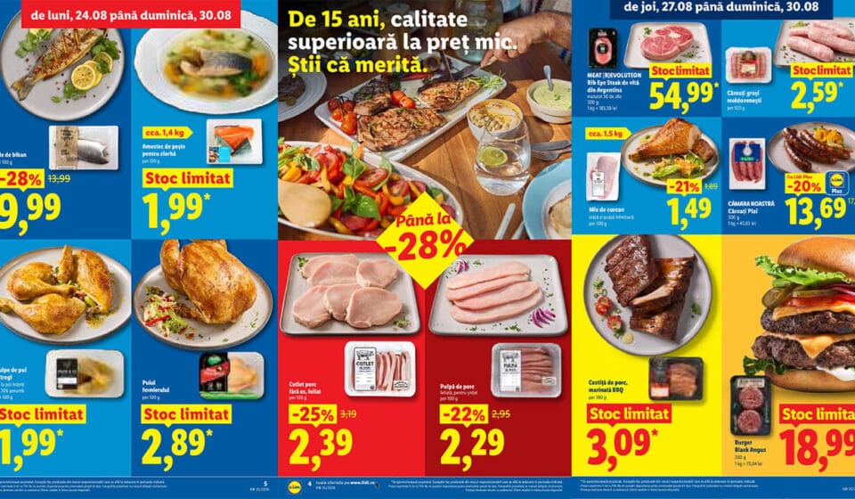 Noul catalog Lidl din 24 august 2026: Reduceri mari la carne și mezeluri pentru masa întregii familii catalog Lidl din 24 august 2026 Reduceri mari la carne și mezeluri