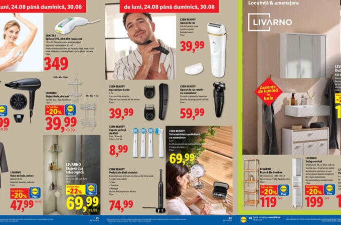 Oferte de neratat la gadgeturi de îngrijire personală Cien și accesorii de baie în noul catalog Lidl din 24 august 2026 gadgeturi de îngrijire personală Cien și accesorii de baie în noul catalog Lidl din 24 august 2026