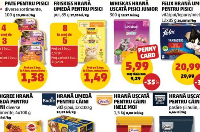 hrana pentru câini și pisici în noul catalog Penny din 26 august 2026