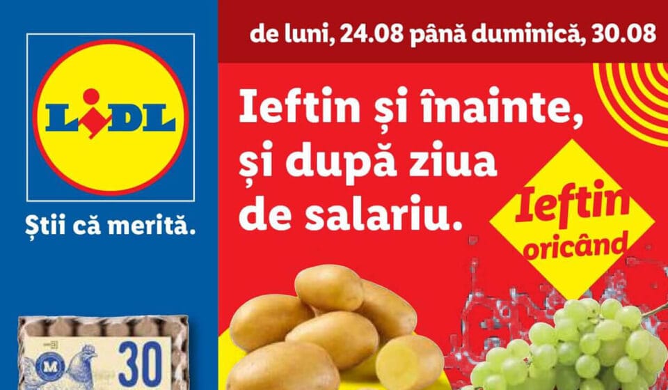 Super oferte în noul catalog Lidl din 24 august 2026: Reduceri la alimente și produse pentru casă oferte catalog Lidl 24 august 2026