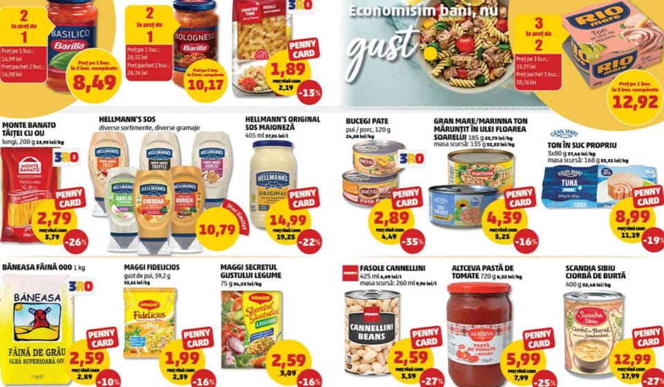 oferte la produsele de băcănie în noul catalog Penny din 26 august 2026