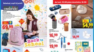 Pregătiri de școală la prețuri imbatabile: Ce oferte aduce noul catalog Lidl din 10 august 2026 rechizite scolare catalog Lidl 10 august 2026