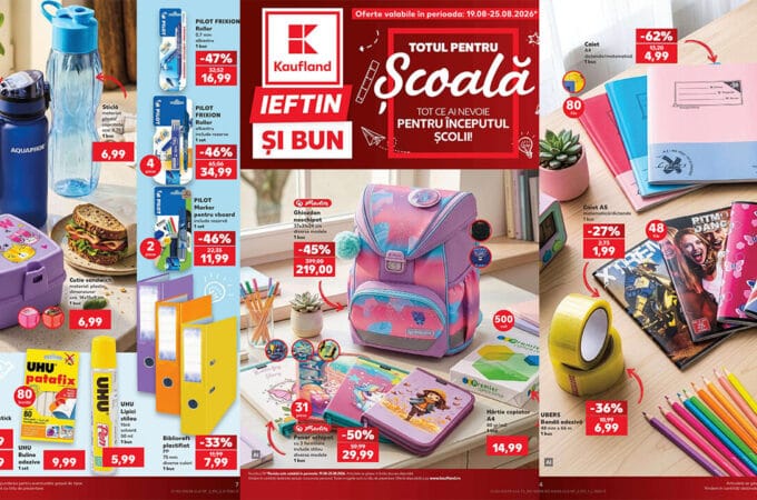 Oferte imbatabile la rechizite școlare în noul catalog Kaufland din 19 august 2026: Pregătește-te de școală cu reduceri de până la 50%! rechizite școlare în noul catalog Kaufland din 19 august 2026
