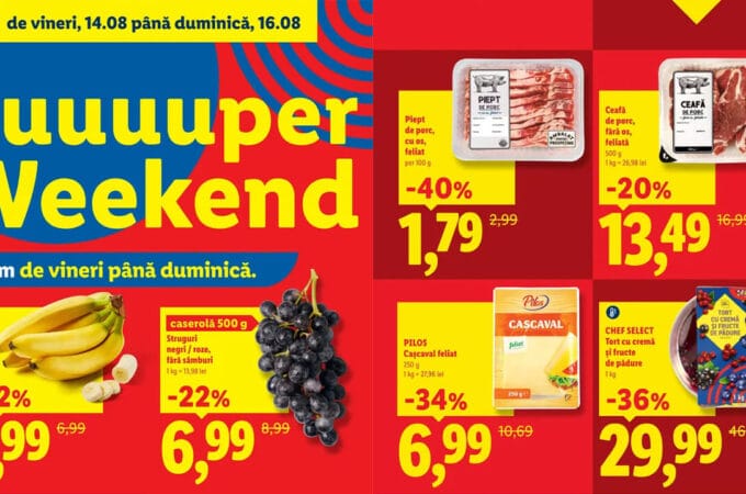 Super Weekend Lidl 14-16 August 2026: Reduceri Spectaculoase la Alimente și Produse de Casă reduceri Super Weekend Lidl 14-16 August 2026