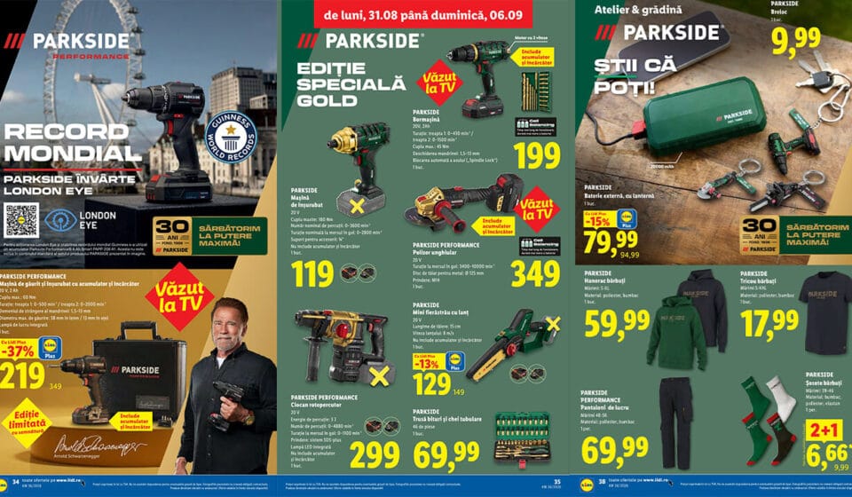 Noi prețuri la sculele Parkside din noul catalog Lidl din 31 august 2026 scule Parkside din noul catalog Lidl 31 august 2026