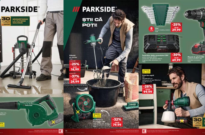 Oferte imbatabile la unelte și scule Parkside în noul catalog Kaufland din 19 august 2026: Reduceri de până la 50% unelte și scule Parkside în noul catalog Kaufland din 19 august 2026