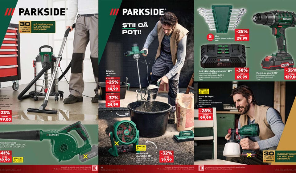 Oferte imbatabile la unelte și scule Parkside în noul catalog Kaufland din 19 august 2026: Reduceri de până la 50% unelte și scule Parkside în noul catalog Kaufland din 19 august 2026